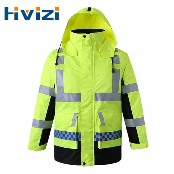 Зимняя утепленная Светоотражающая куртка, пуховик с высокой видимостью, съемный пуховик с подкладкой, мотоциклетная защитная куртка, рабочая мужская куртка