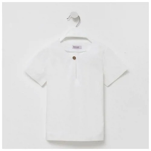 Рубашка для мальчика MINAKU: Cotton Collection цвет белый, рост 116