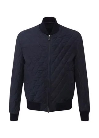 Стеганый кожаный бомбер на молнии Zegna Couture
