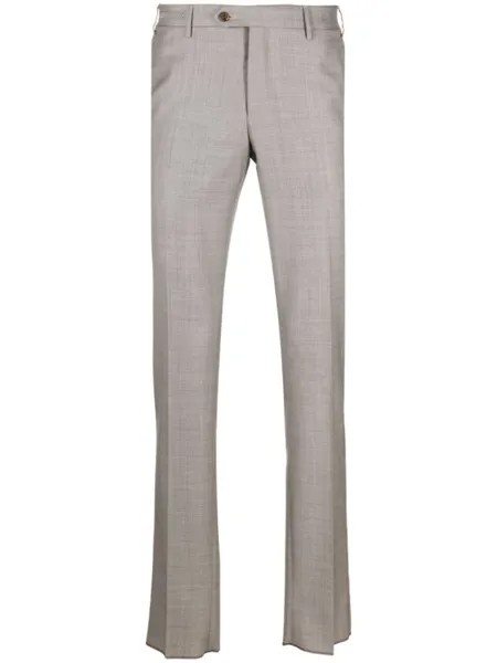 Corneliani узкие брюки строгого кроя, серый