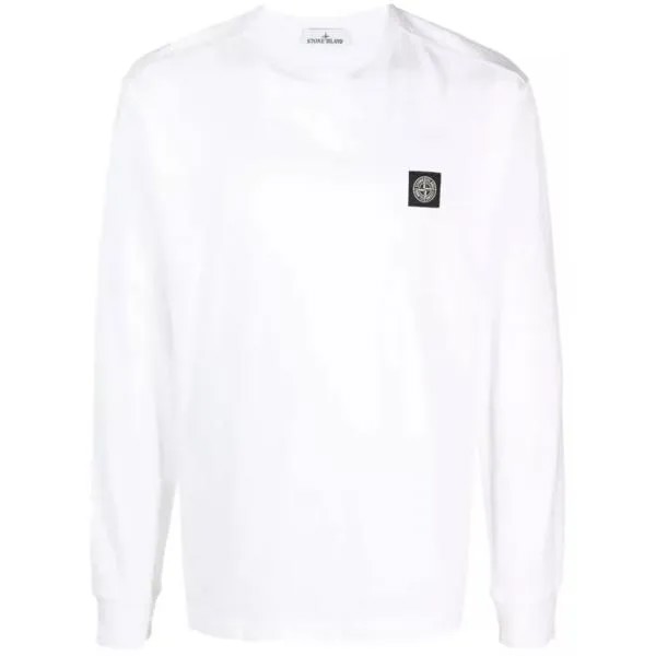 Футболка compass-patch long-sleeve t-shirt Stone Island, белый