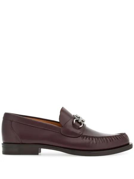 Ferragamo лоферы с декором Gancini, красный