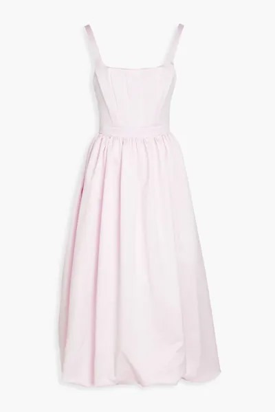 Платье миди из атласа «дюшес» со сборками Vivetta, розовый