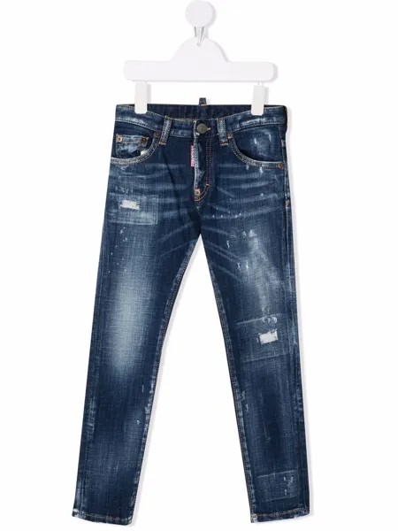 Dsquared2 Kids узкие джинсы с эффектом потертости