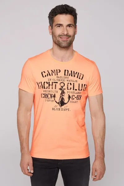 Рубашка CAMP DAVID с круглым вырезом, хлопок, цвет Orange