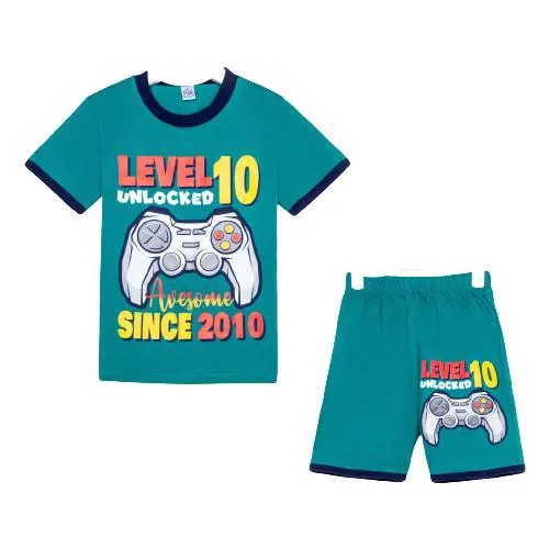 Комплект для мальчика (футболка/шорты), цвет изумрудный, рост 128