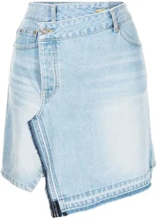 SJYP джинсовая юбка мини с запахом