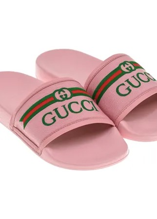 Розовые шлепки с логотипом GUCCI детские