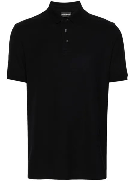 Emporio Armani рубашка поло из ткани пике, синий