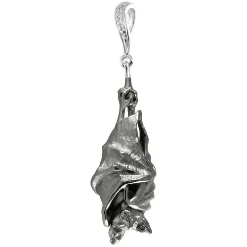 Подвеска Альдзена, серебро, 925 проба, родирование, фианит, Swarovski Zirconia, серебристый/черный