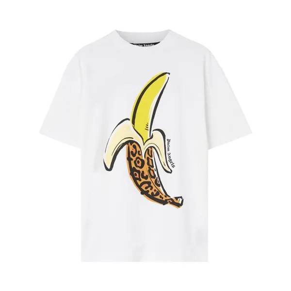 Футболка Palm Angels Banana Printed Classic T-Shirt 'White/Yellow', белый