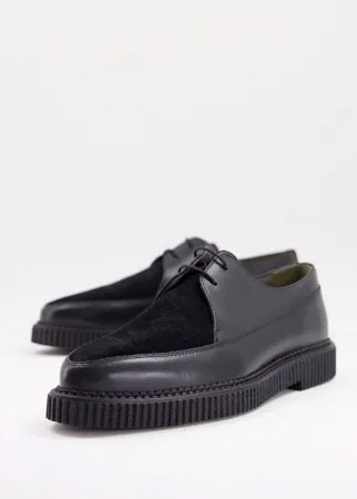 Туфли из кожи и замши на шнурках Bolongaro Trevor-Черный цвет