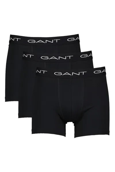 Боксеры с логотипом - 3 пары Gant, черный