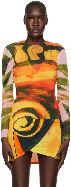 Разноцветная футболка с длинным рукавом с рисунком Louisa Ballou