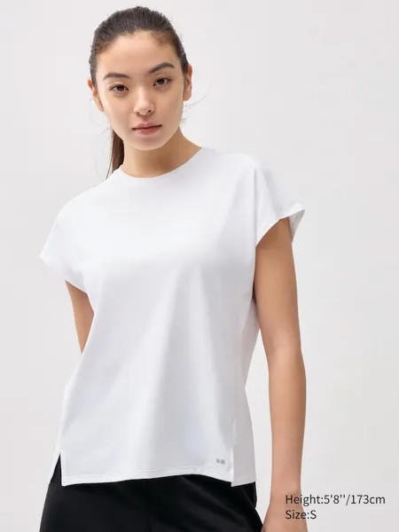 Футболка с французскими рукавами dry-ex Uniqlo, белый