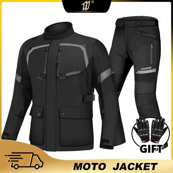 Новый водонепроницаемый мотоциклетный пиджак, костюм, куртка для верховой езды, штаны, мотоциклетная защитная одежда, носимый комплект мот...