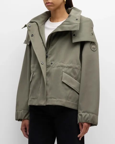 Пальто средней плотности с капюшоном из твиллы Olivine Canada Goose, цвет Smokey Sage