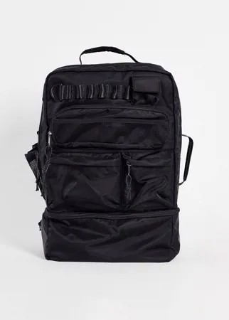Черный нейлоновый рюкзак на 30 литров со множеством карманов и отделением для ноутбука ASOS DESIGN-Черный цвет