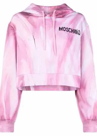 Moschino укороченное худи с принтом Brushstroke