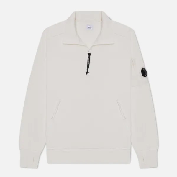 Мужская толстовка C.P. Company Stand Collar Diagonal Raised Fleece белый, Размер XXL