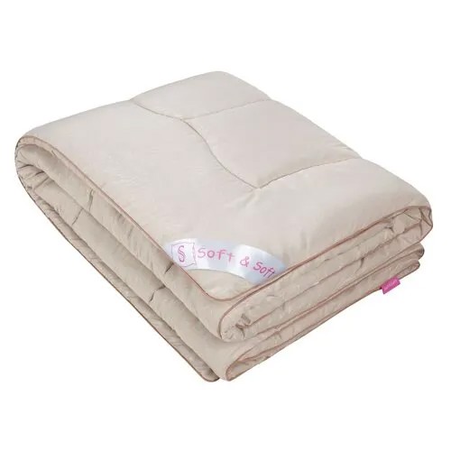 Одеяло Традиция Soft&Soft Овечья шерсть, теплое, 200 х 215 см (бежевый)