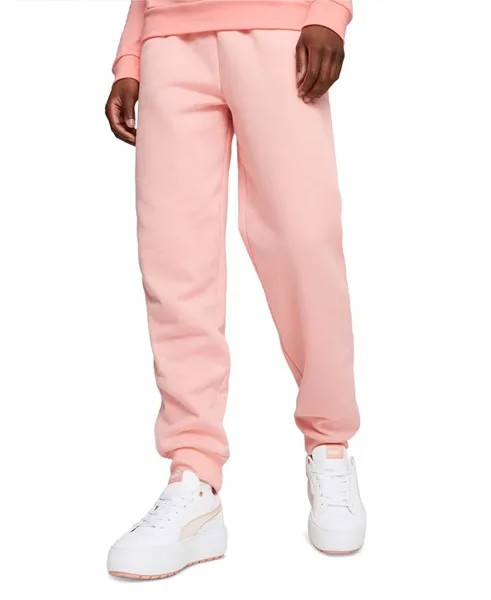 Женские спортивные штаны из флиса с вышитым логотипом и высокой талией Puma, розовый