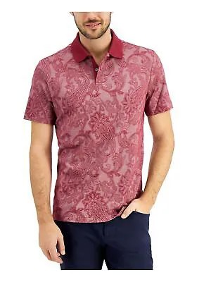 Мужская рубашка-поло TASSO ELBA бордового цвета с узором пейсли S