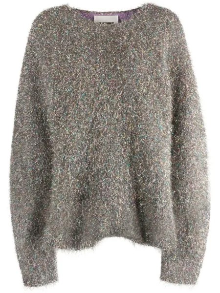 Jil Sander brushed lurex-blend knitted jumper, серый