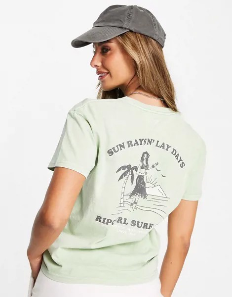 Свободная футболка цвета хаки Rip Curl Hula-Зеленый цвет