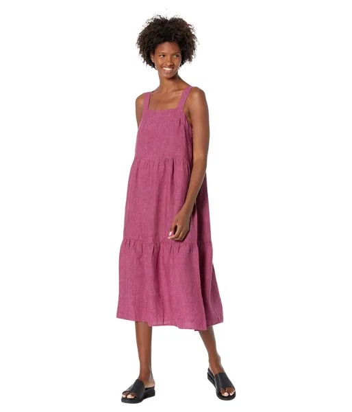 Платье Eileen Fisher, Tiered Strap Full-Length Dress in Washed Organic Linen Delave