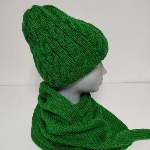 Шапка Just Knitting, размер 56/58, зеленый