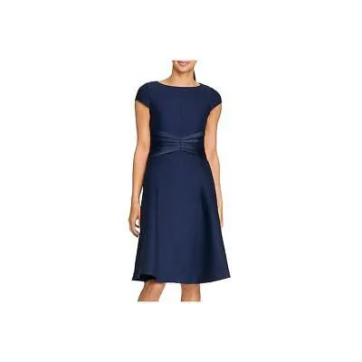 Halston Женское темно-синее шелковое плиссированное коктейльное платье длиной до колена 2 BHFO 8358
