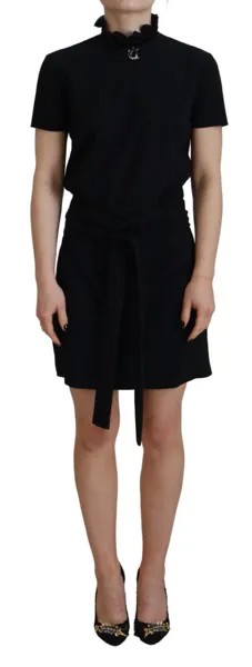 Платье DSQUARED2, черное, из полиэстера, с короткими рукавами, мини-футляр IT38/US4/XS, рекомендованная цена 940 долларов США