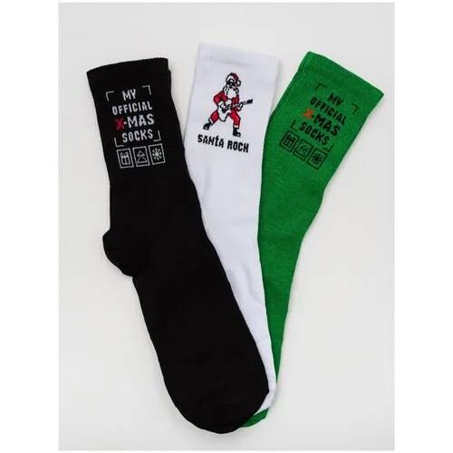Носки Berchelli, размер 40-47, белый, черный, зеленый