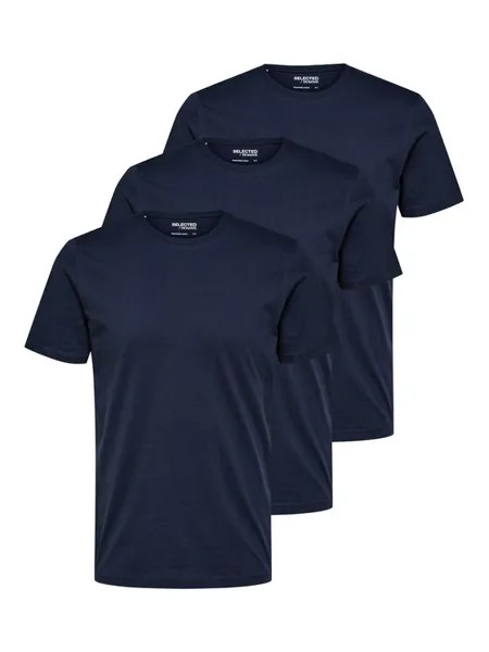 Комплект из 3 футболок axel стандартного кроя Selected Homme, синий