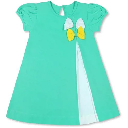 Платье для девочки - Мятный - Бантики , размер 104