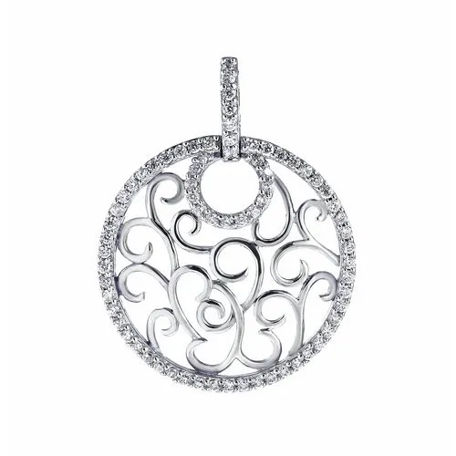 Подвеска ELEMENT47, серебро, 925 проба, фианит