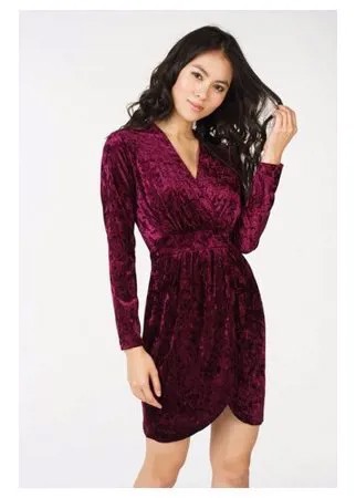 Платье AScool DRESS2801 женское Цвет Бордовый Однотонный р-р 46