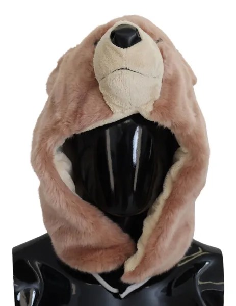 Шапка DOLCE - GABBANA из полиэстера, бежевая шапка из медвежьего меха, цельная голова, один размер, рекомендованная розничная цена 1200 долларов США.