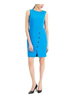 KASPER Женское синее платье-футляр выше колена без рукавов для работы 16