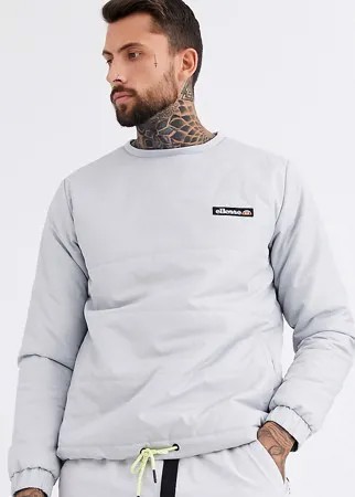 Серый свитшот из ткани рипстоп с круглым вырезом ellesse эксклюзивно на ASOS