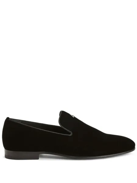 Giuseppe Zanotti бархатные лоферы, черный