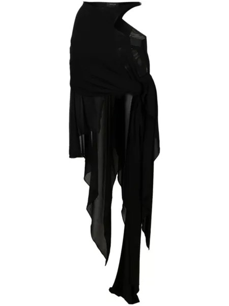Mugler юбка мини с драпировкой, черный
