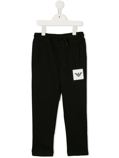 Emporio Armani Kids спортивные брюки с нашивкой-логотипом