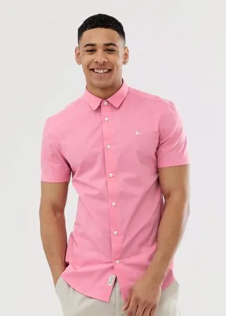 Розовая приталенная рубашка из поплина с короткими рукавами Jack Wills - Tencreek-Розовый