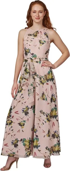 Комбинезон Adrianna Papell Sleeveless Floral Organza Jumpsuit, цвет Blush Multi