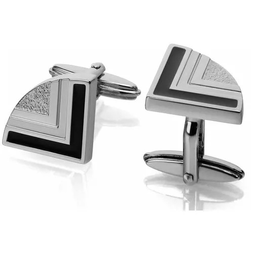 Запонки Lanvin rhodium/black, LV 9820/6, родий.