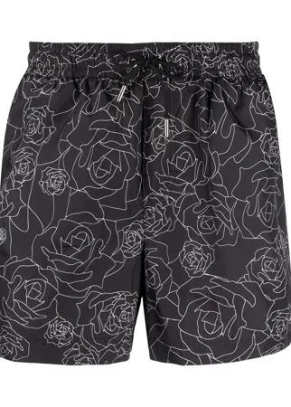 Les Hommes плавки-шорты с цветочным принтом