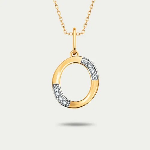 Подвеска GOLD CENTER, белое золото, 585 проба, фианит