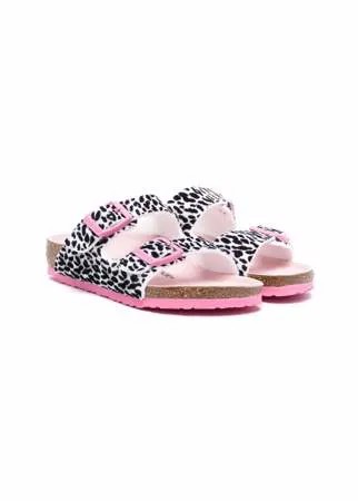 Birkenstock Kids сандалии с леопардовым принтом